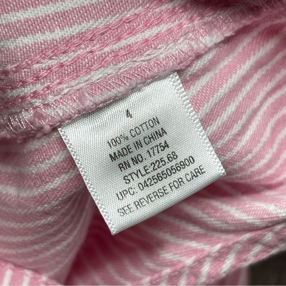 Key Pink and White Striped Overall girls size 4 - Picture 4 of 7